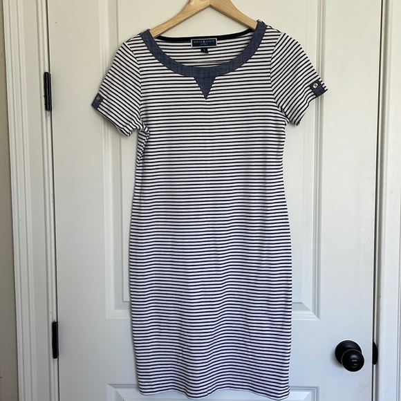 Karen Scott Sport Women’s Striped Dress Navy/White S - Picture 1 of 6
